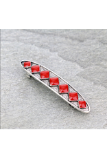 HAIR BARRETTE RED DIAMOND STONES