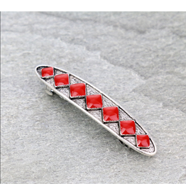HAIR BARRETTE RED DIAMOND STONES