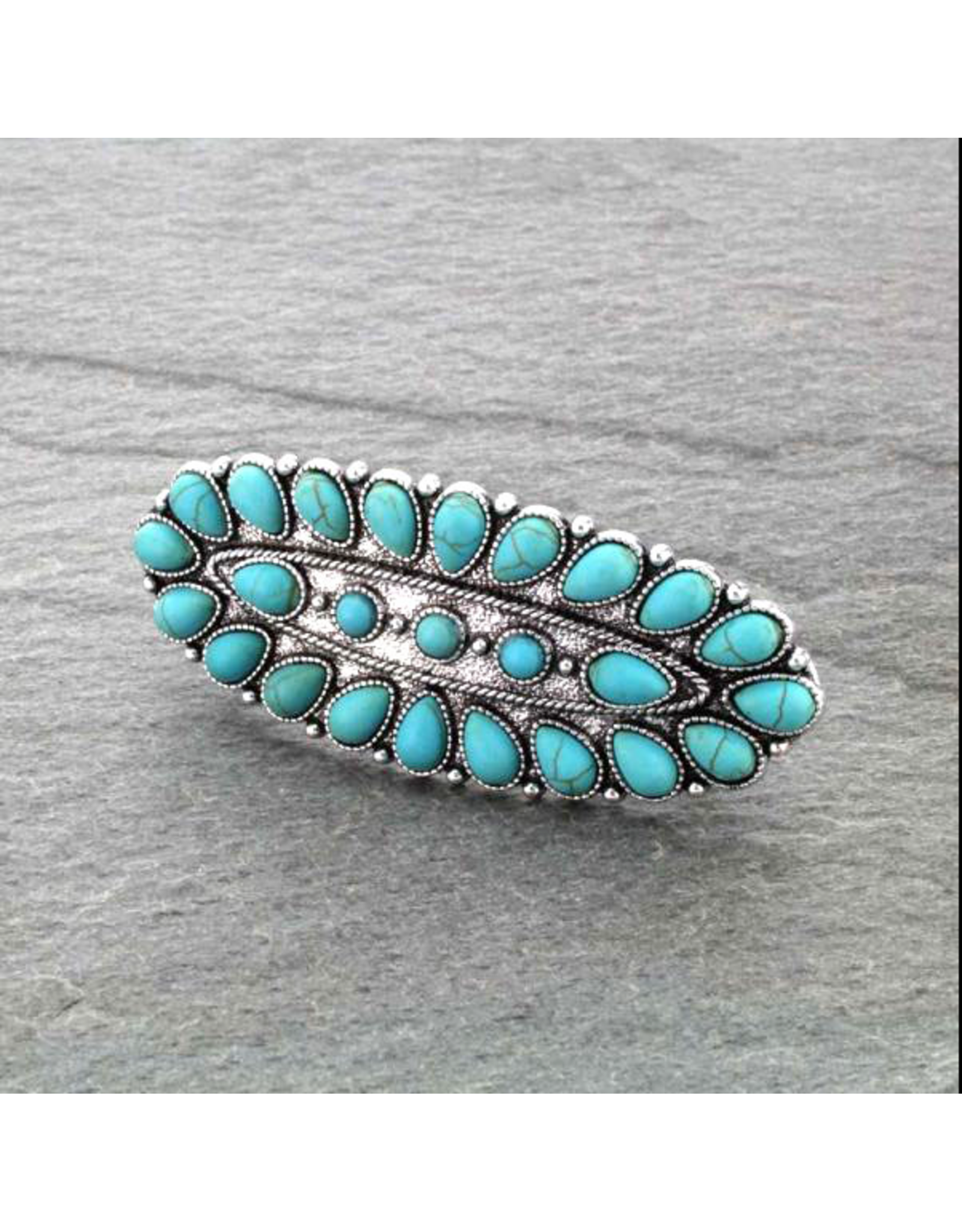 HAIR BARRETTE TURQUOISE OVAL