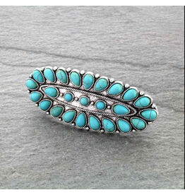 HAIR BARRETTE TURQUOISE OVAL