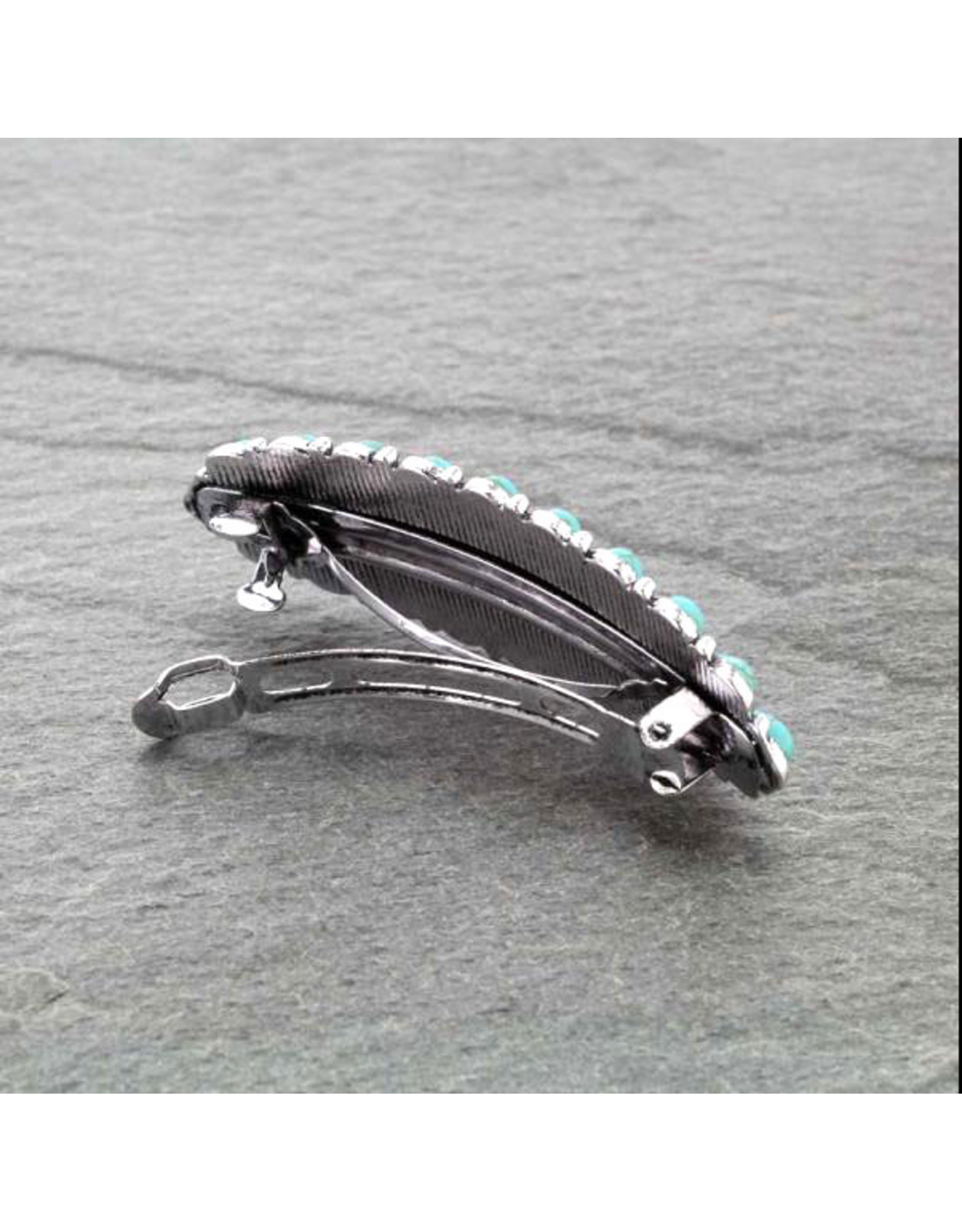 HAIR BARRETTE TURQUOISE OVAL