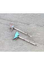 WESTERN BOBBY PIN SET OF 2 TURQUOISE LIGHTNING BOLT