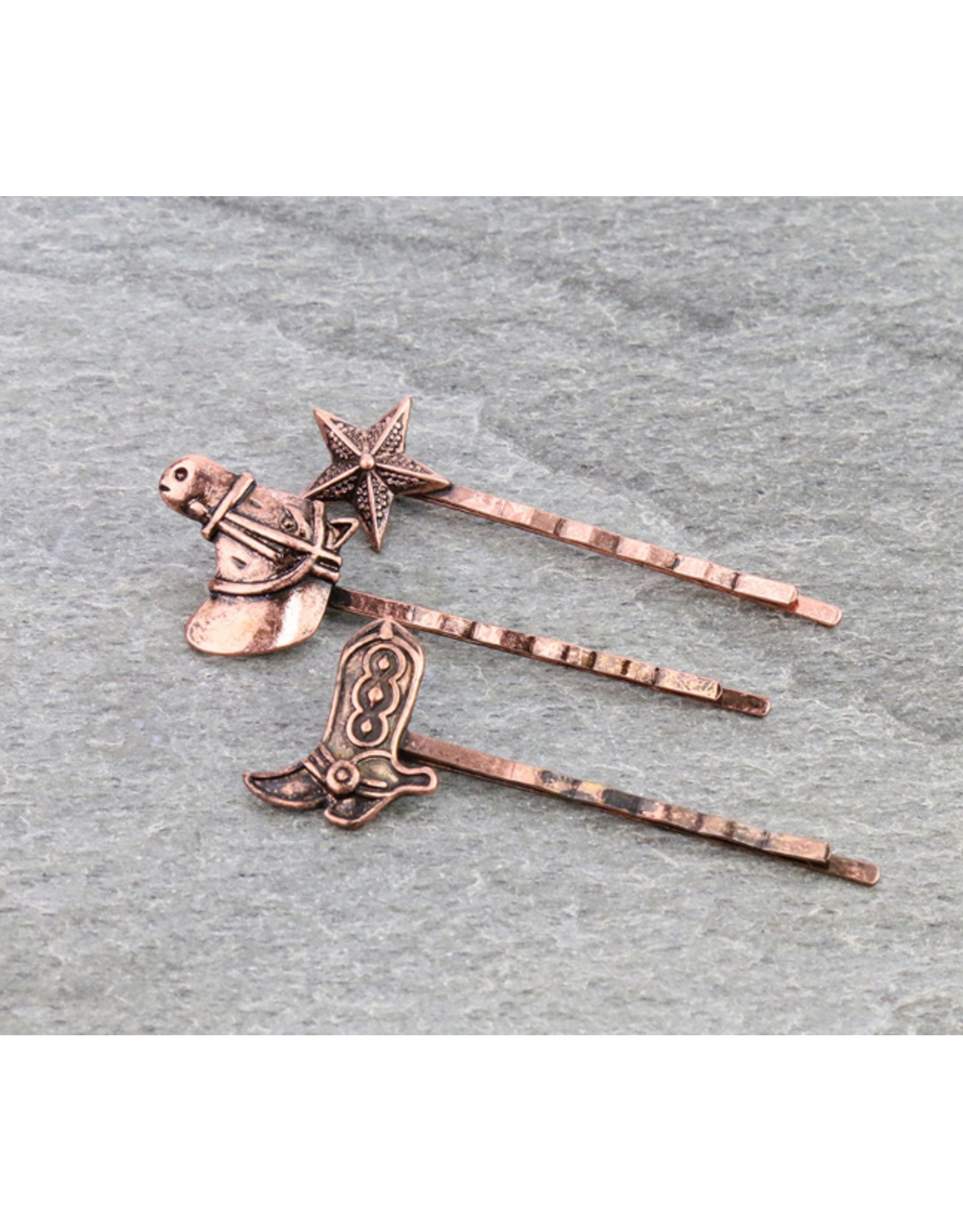 WESTERN BOBBY PIN SET OF 3 BRONZE