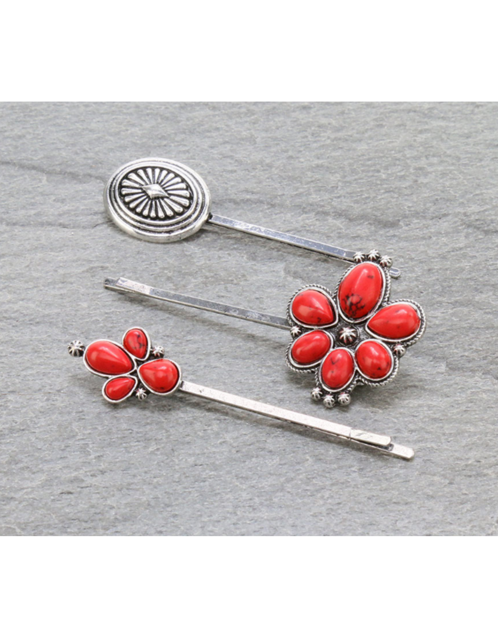 BOBBY PINS SET OF 3 CONCHOS