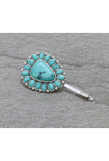 BOBBY PIN BIG TURQUOISE CONCHO STONE