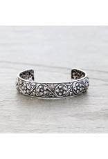 BRACELET CUFF WESTERN FLORAL ENGRAVED