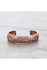 BRACELET CUFF WESTERN FLORAL ENGRAVED