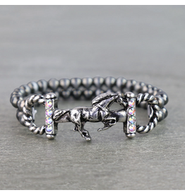 BRACELET STRETCH NAVAJO PEARL HORSE BIT AND HORSE