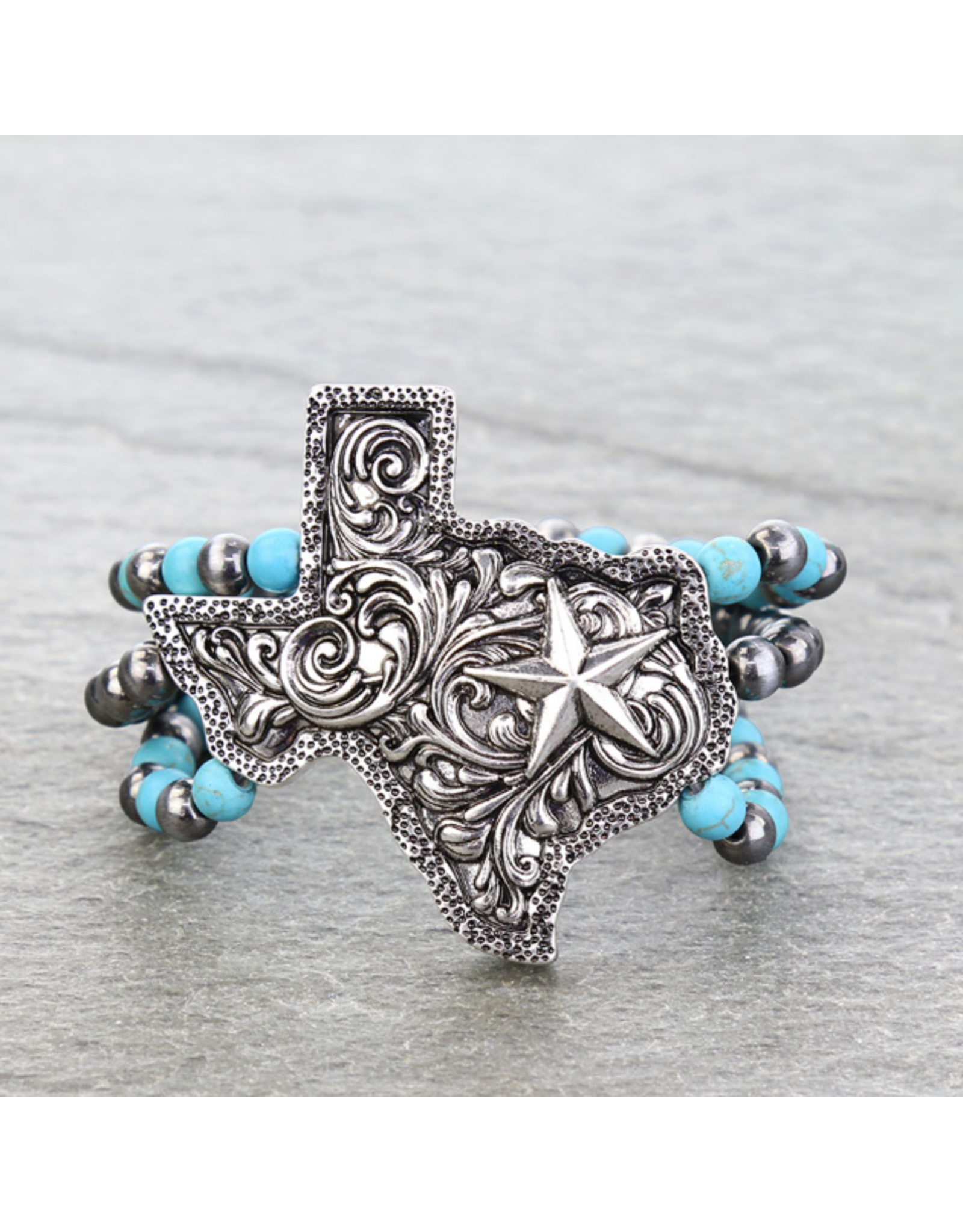 BRACELET WESTERN STRETCH TEXAS NAVAJO PEARL AND TURQUOISE