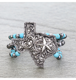 BRACELET WESTERN STRETCH TEXAS NAVAJO PEARL AND TURQUOISE