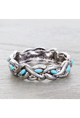 BRACELET WESTERN BRAIDED TURQUOISE STONES