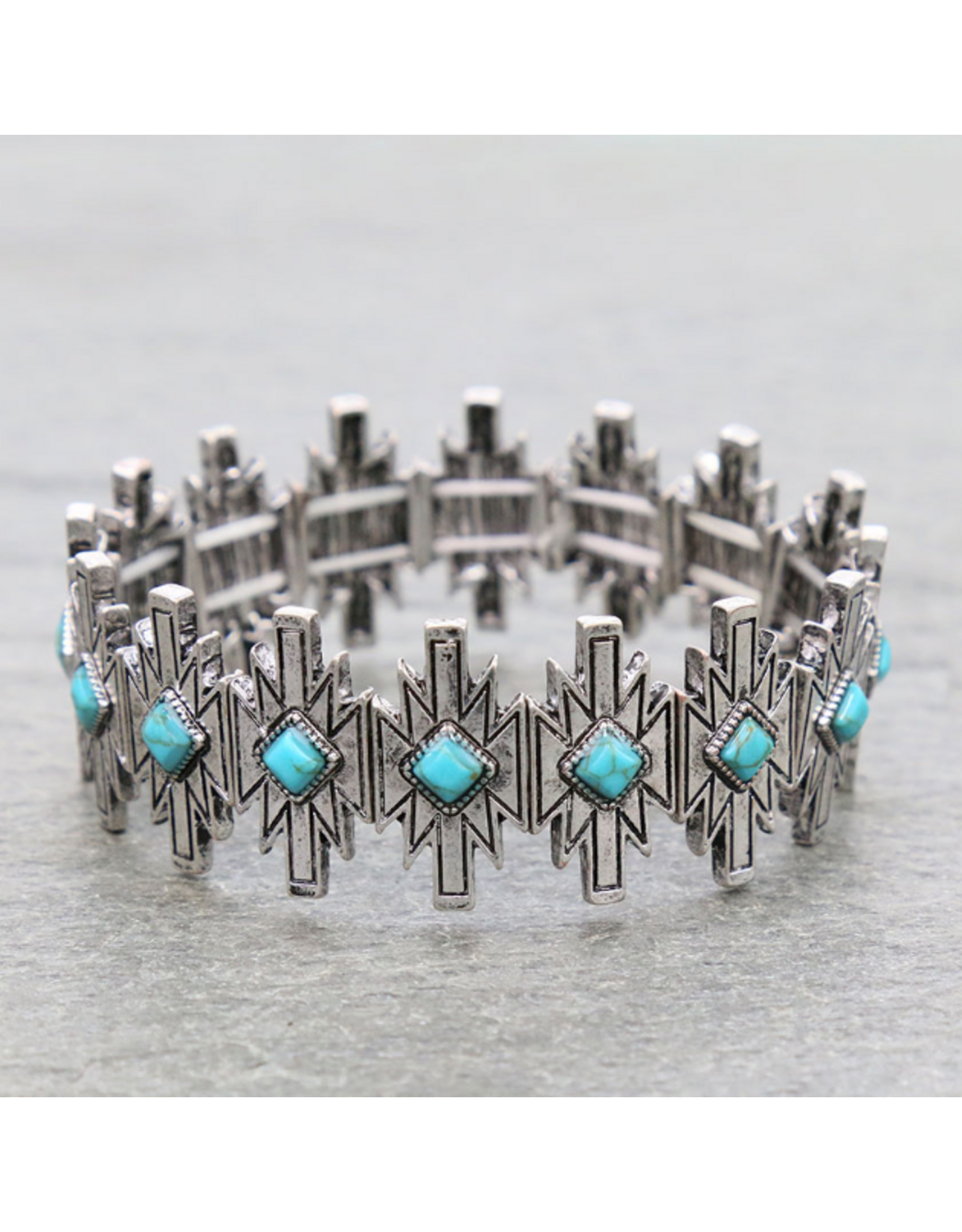 BACELET STRETCH AZTEC TURQ DIAMOND STONES
