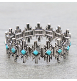 BACELET STRETCH AZTEC TURQ DIAMOND STONES
