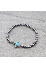 BRACELET NAVAJO PEARL STRETCH LITTLE TURQUOISE TEXAS