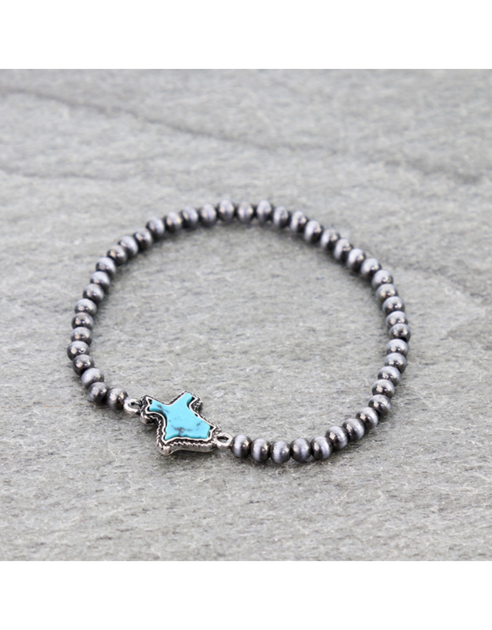 BRACELET NAVAJO PEARL STRETCH LITTLE TURQUOISE TEXAS