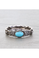 BRACELET WESTERN AZTEC WITH TURQUOISE OVAL STONE