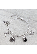 BRACELET CHARM WESTERN COWBOY HAT, BOOT, BUFFALO NICKEL