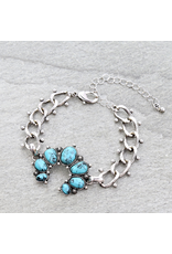 BRACELET TURQUOISE SQUASH BLOSSOM LINK