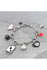 WESTERN CHARM BRACELET HEART, DICE, SPADE