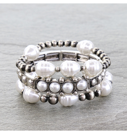 BRACELET STACK NAVAJO PEARLS AND PEARLS