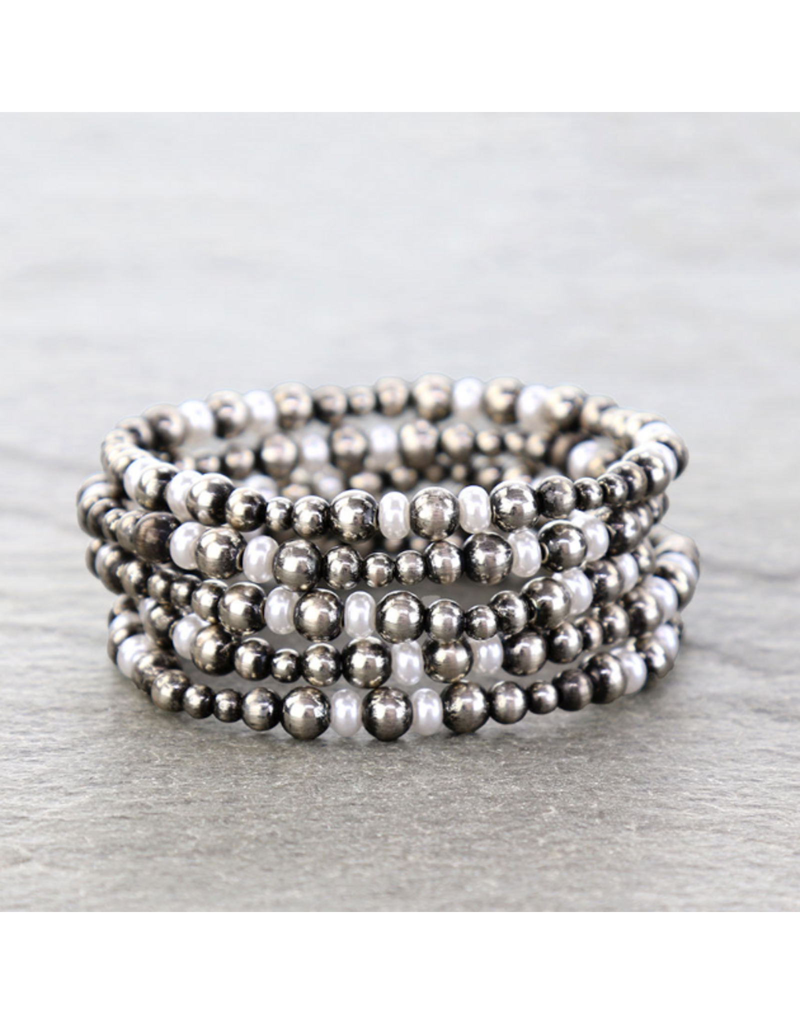 BRACELET NAVAJO PEARL STACK WITH PEARLS