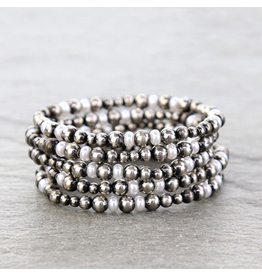 BRACELET NAVAJO PEARL STACK WITH PEARLS