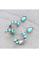 EARRINGS DANGLE TWISTS TURQUOISE STONES