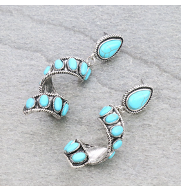 EARRINGS DANGLE TWISTS TURQUOISE STONES