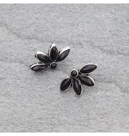 EARRING STUD FLOWER STONE
