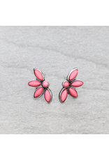 EARRING STUD FLOWER STONE