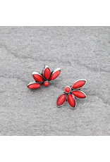 EARRING STUD FLOWER STONE