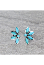 EARRING STUD FLOWER STONE