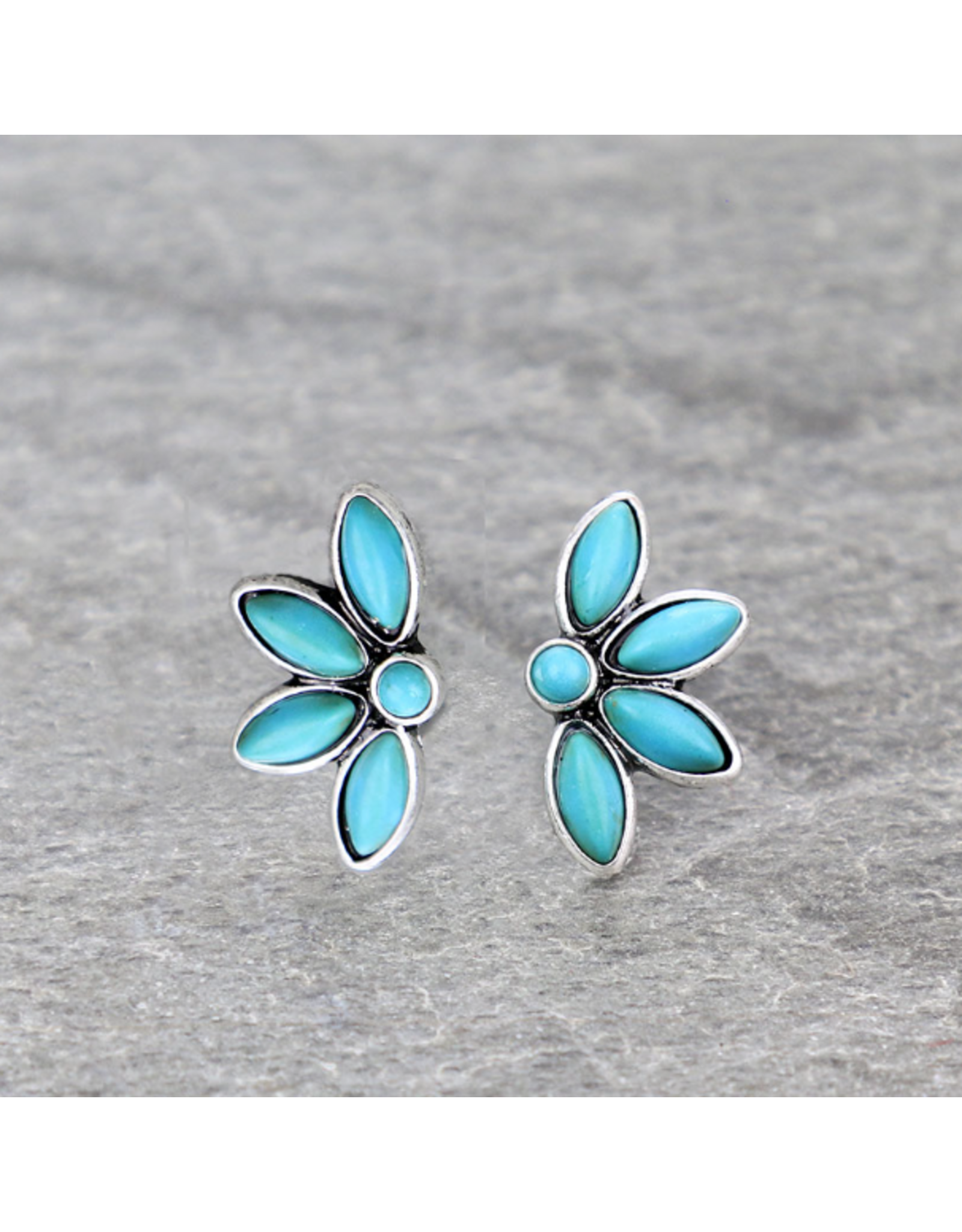 EARRING STUD FLOWER STONE