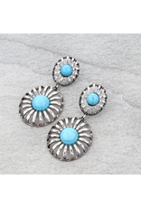 EARRING DANGLE WESTERN TWO WIRE CONCHO