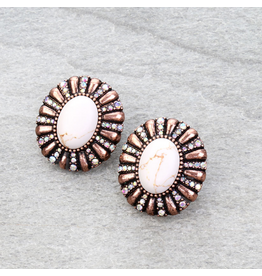 EARRINGS STUDS CONCHO DIAMONDS