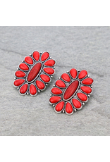 EARRING CONCHO STONE STUD