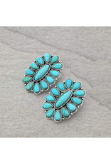 EARRING CONCHO STONE STUD