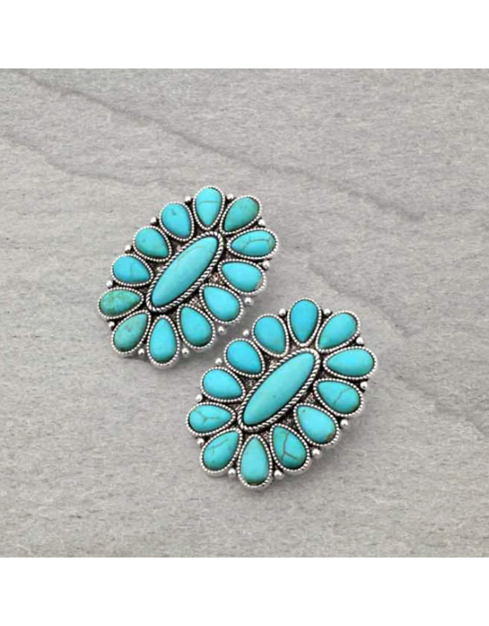EARRING CONCHO STONE STUD