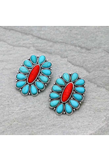 EARRING CONCHO STONE STUD