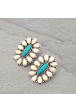 EARRING CONCHO STONE STUD