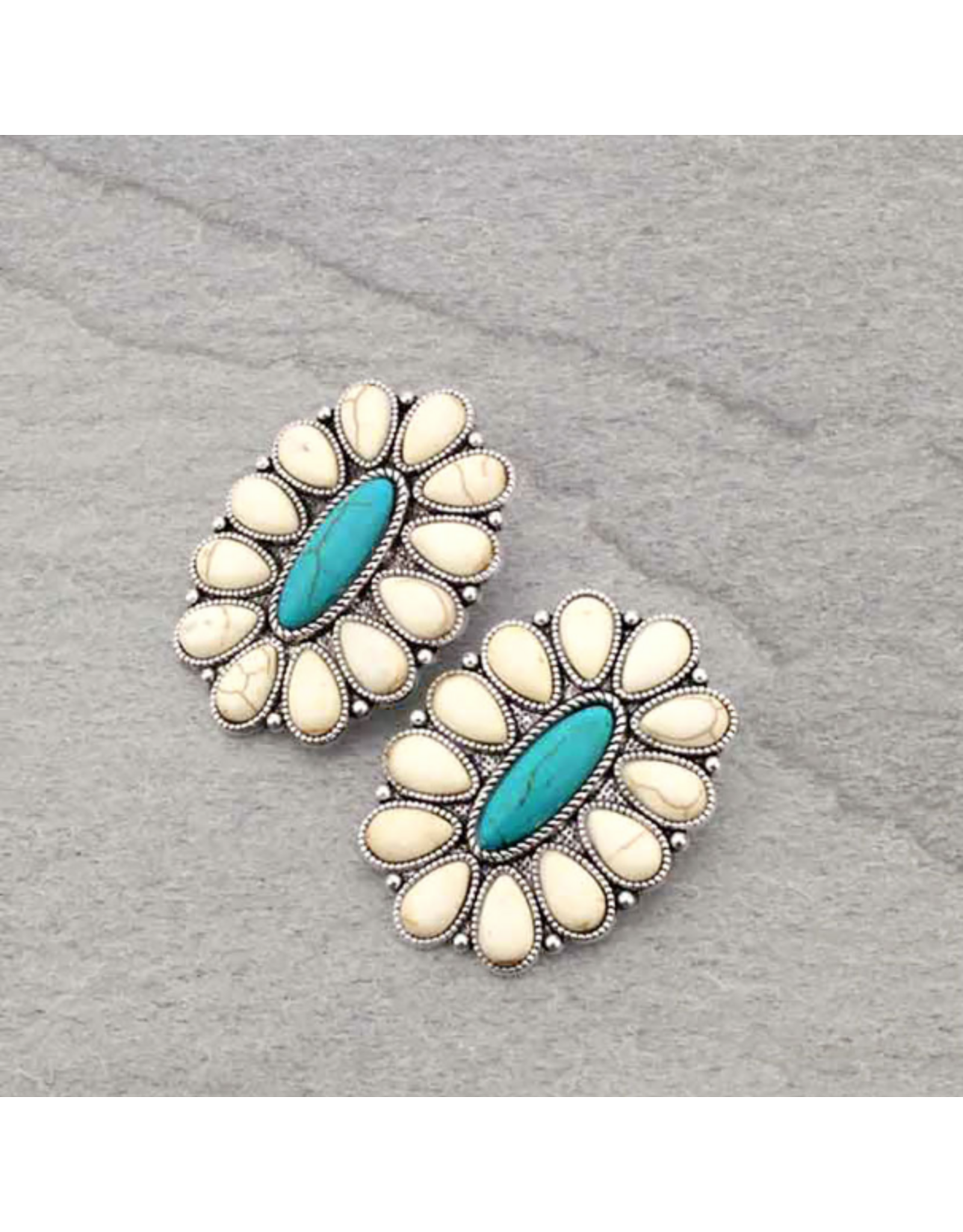 EARRING CONCHO STONE STUD