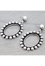 EARRING OVAL HOOP BUBBLE DANGLE