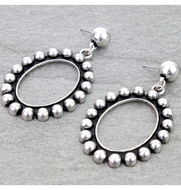 EARRING OVAL HOOP BUBBLE DANGLE