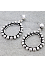 EARRING WESTERN TEARDROP HOOP BUBBLE STUD