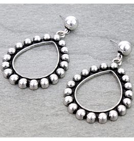 EARRING WESTERN TEARDROP HOOP BUBBLE STUD