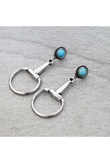 EARRINGS WESTERN HORSE BIT TURQUOISE  STUD