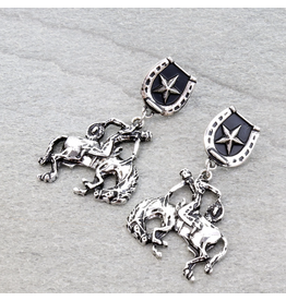 EARRINGS HORSESHOE STUD WESTERN HORSE RIDING