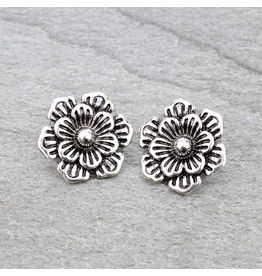 EARRING METAL STUD FLOWERS