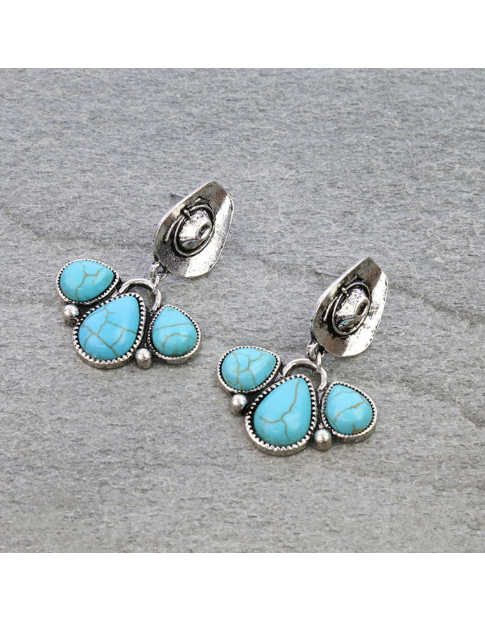 EARRING DANGLE  COWBOY HAT STUD