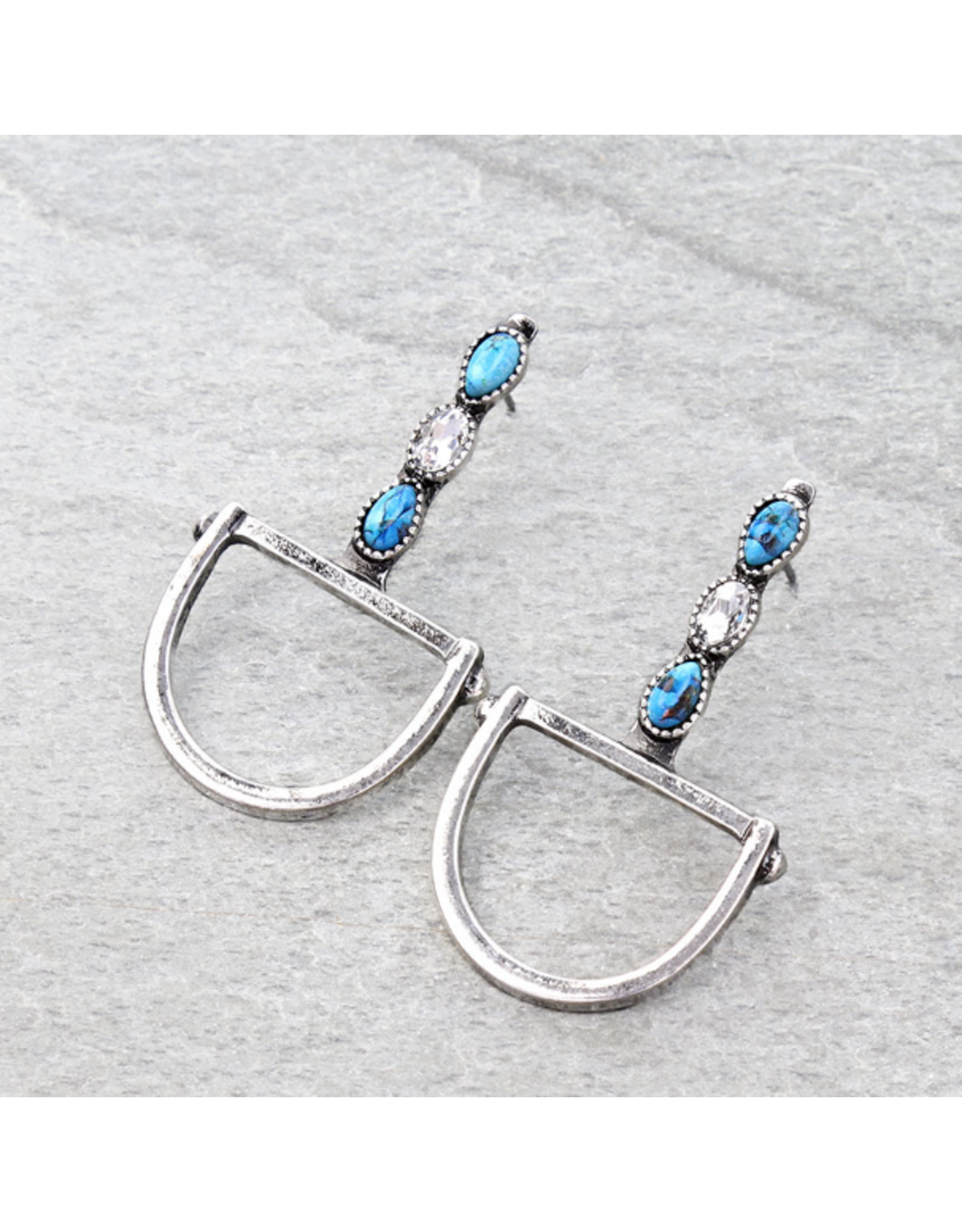 EARRING STUD DROP DOWN LARGE HORSE BIT